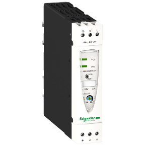 Schneider Electric Switching Power Supply; 24VDC OUT; 3A; 85-264VAC / 120-250VDC IN; Single Phase; DIN Rail or Panel Mount; Plastic
